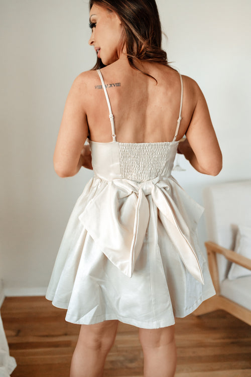 Silk Crème Mini Dress