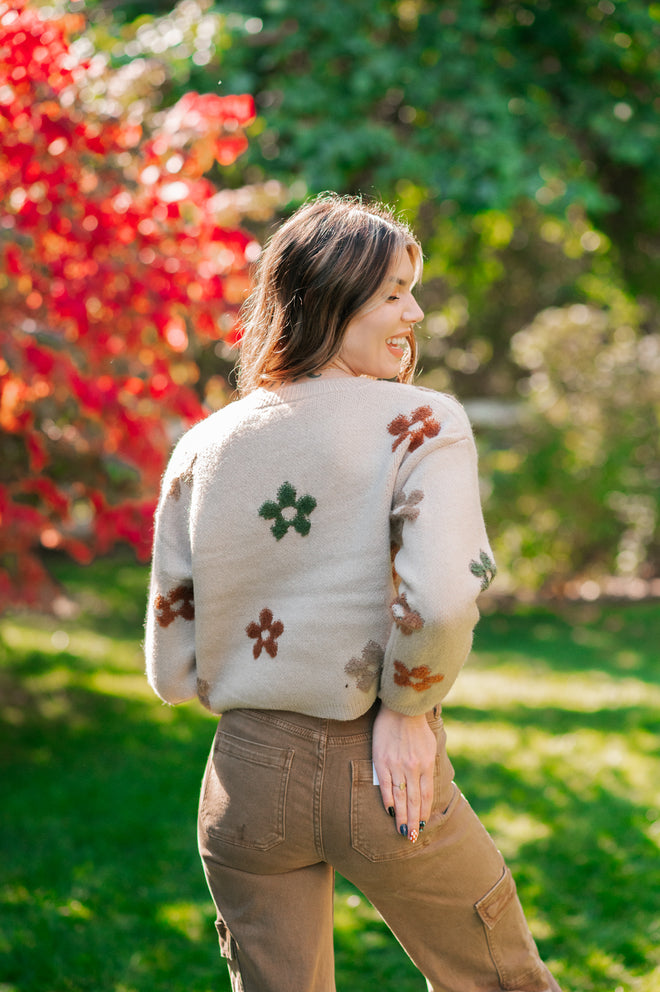 Fall Blossom Crop Sweater