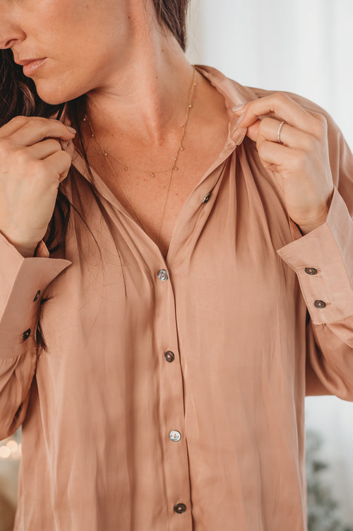 Ronnie Satin Button Up Top